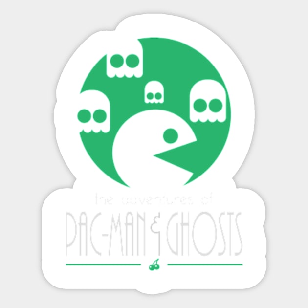 THE ADVENTURES OF PAC-MAN AND GHOSTS Sticker by Lazarino